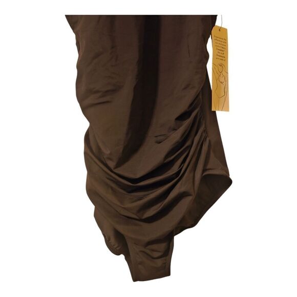 DREAMSUIT by Miracle Brands Black Ruched One-Piece Swimsuit - Size 8 NWT - Picture 4 of 10